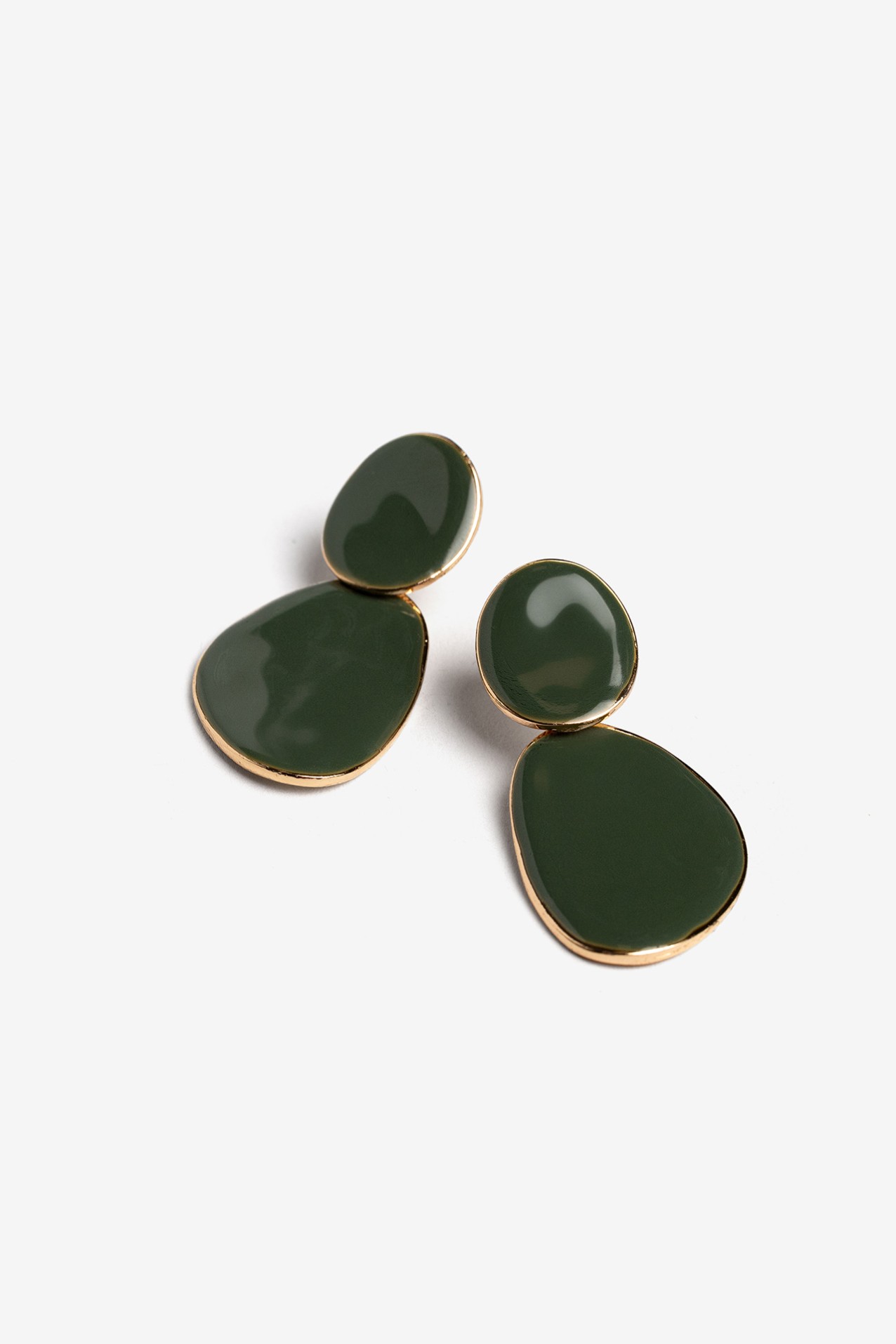 Dark Green Minimalist Earrings