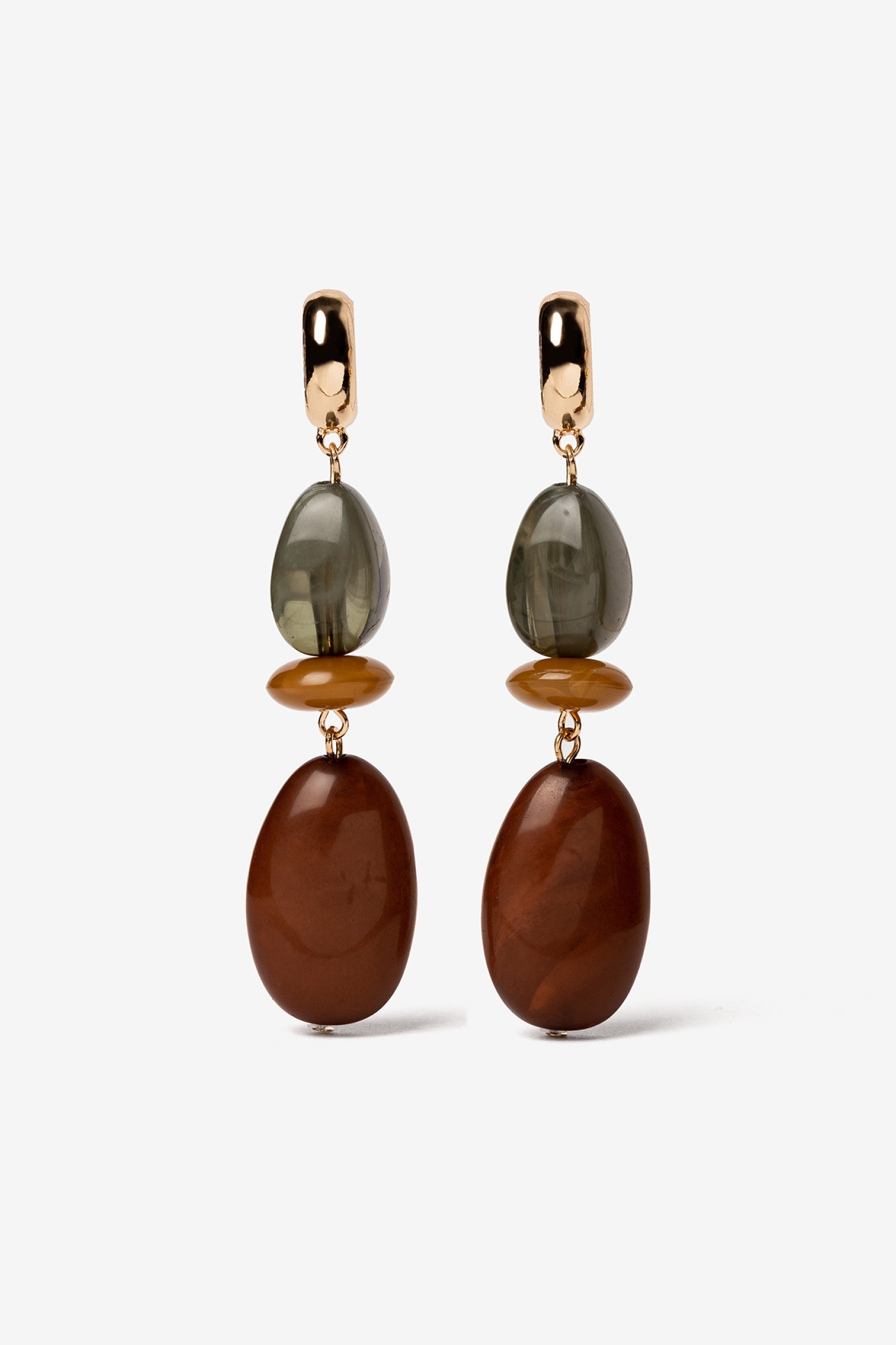 Brown and Green Earrings