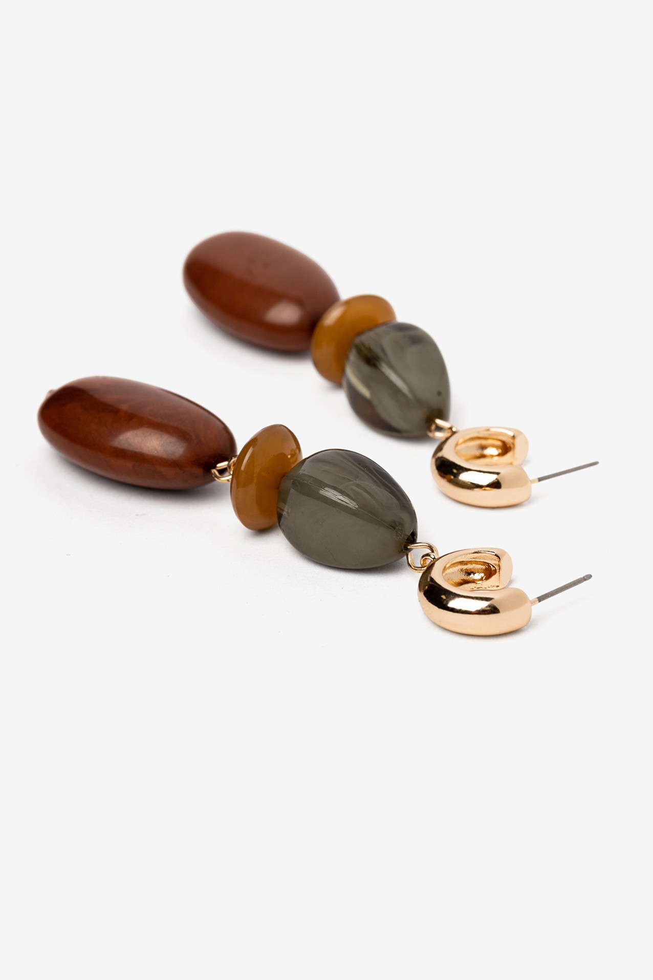 Brown and Green Earrings