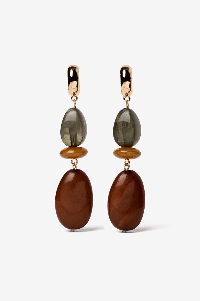 Brown and Green Earrings