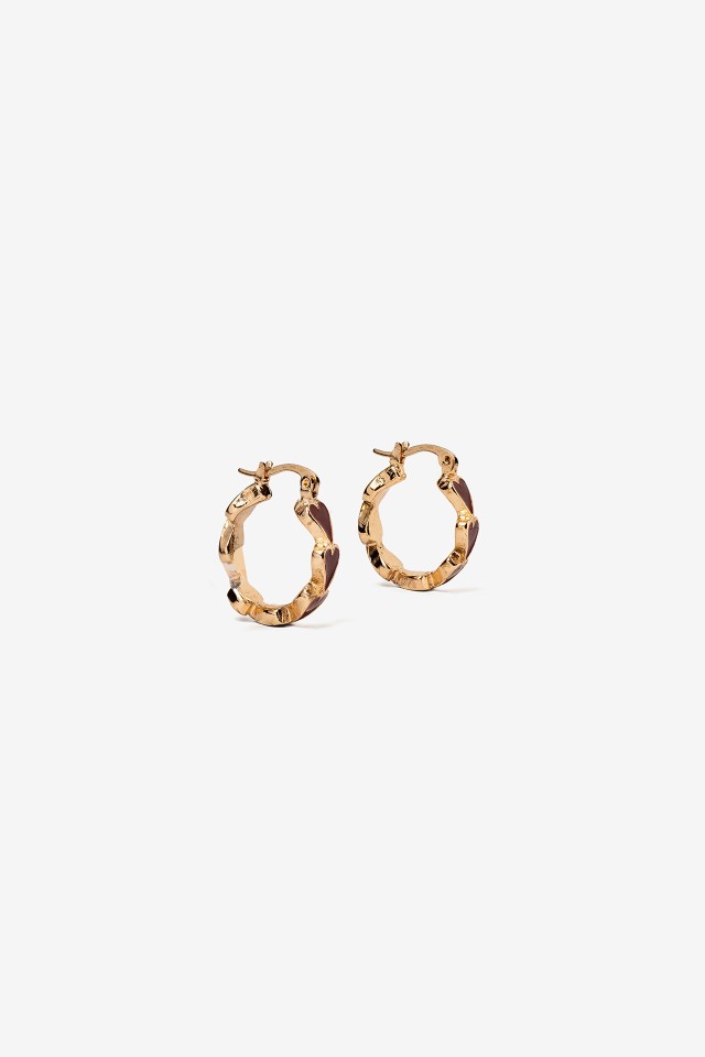Golden Heart Hoop Earrings