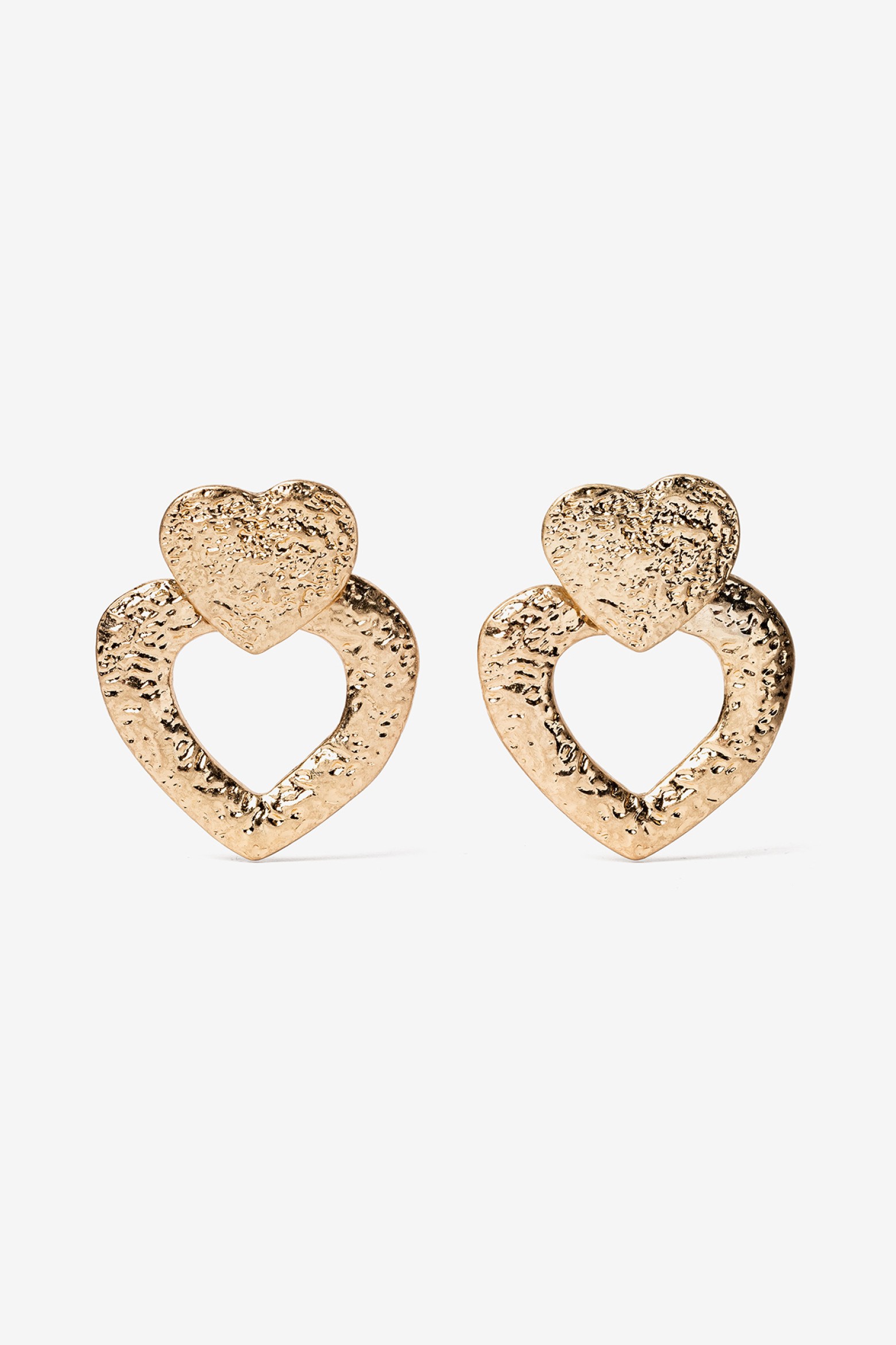 Heart-Shaped Gold Earrings