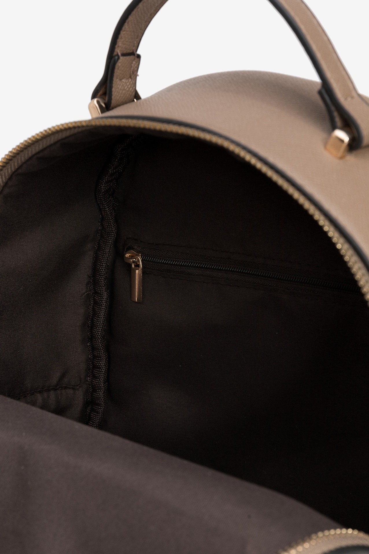 Brown Backpack with Gold Zippers