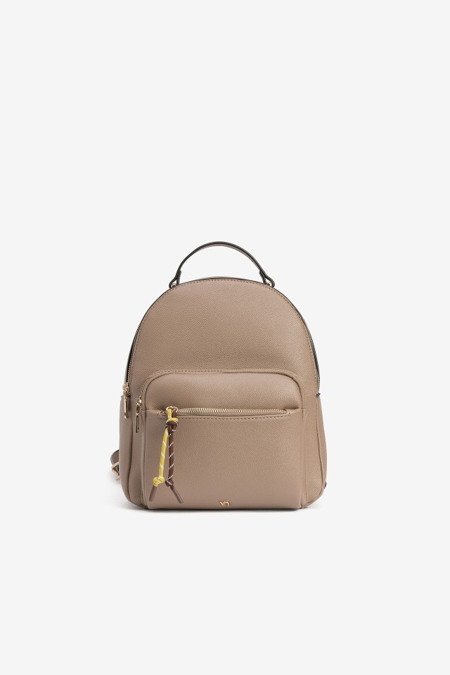 Brown Backpack with Gold Zippers