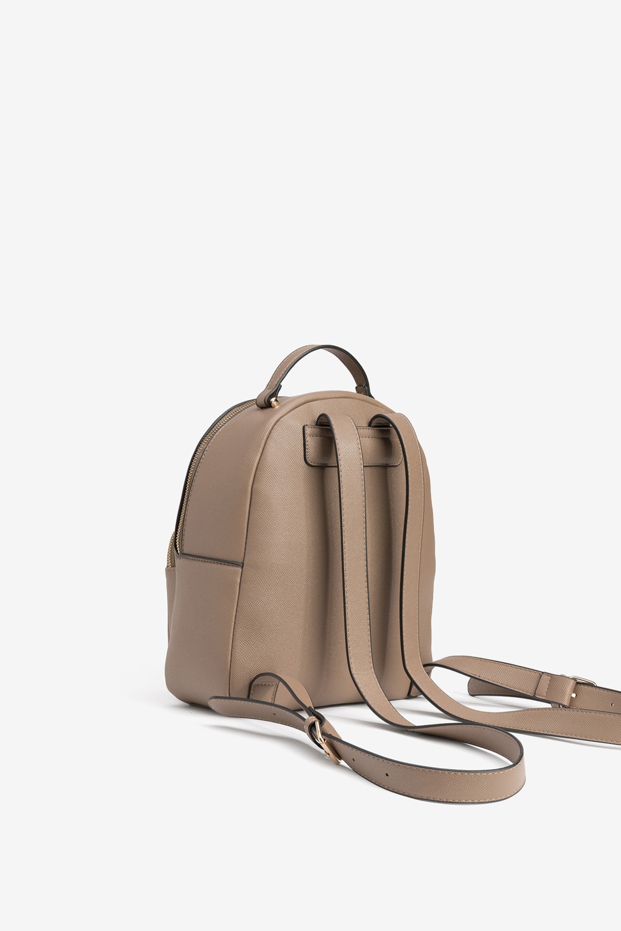 Brown Backpack with Gold Zippers
