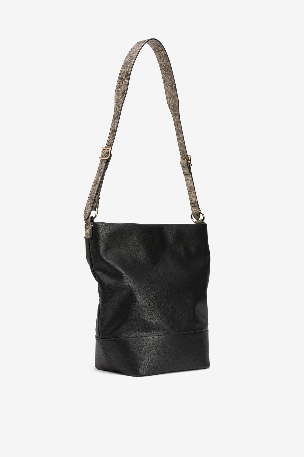 Black Textured Shoulder Bag