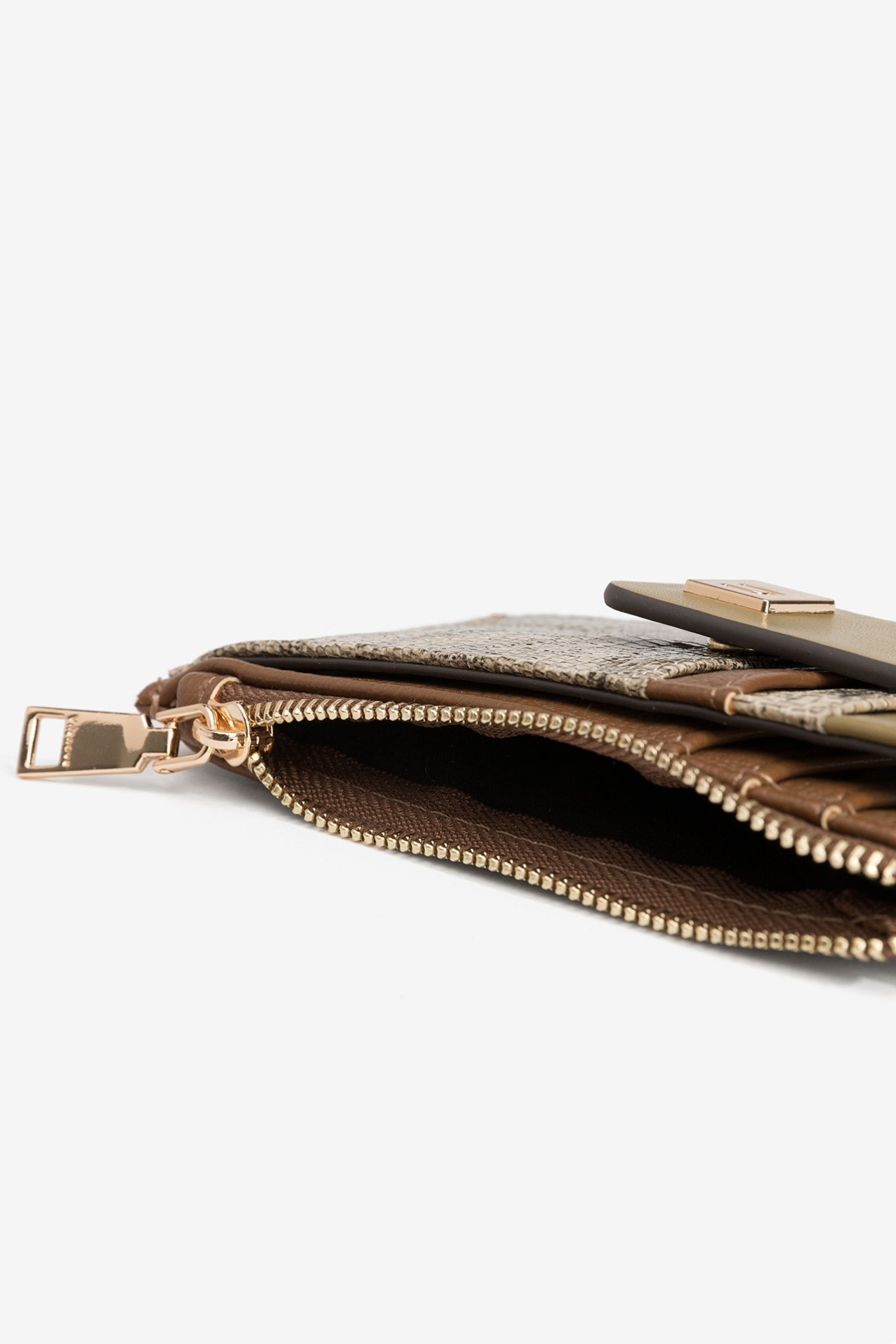 Beige Textured Coin Purse
