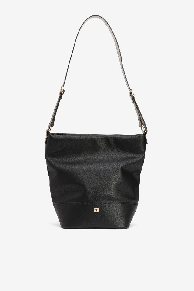 Black Textured Shoulder Bag