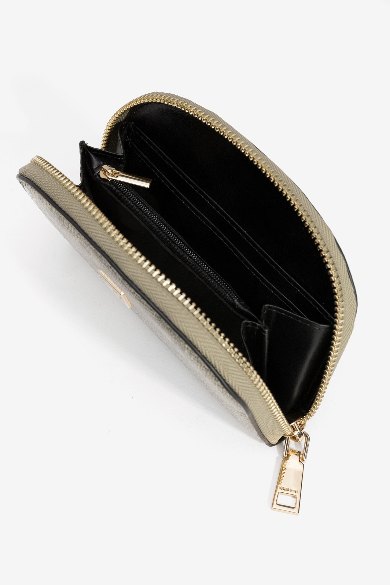 Beige Textured Coin Purse