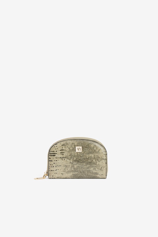 Beige Textured Coin Purse