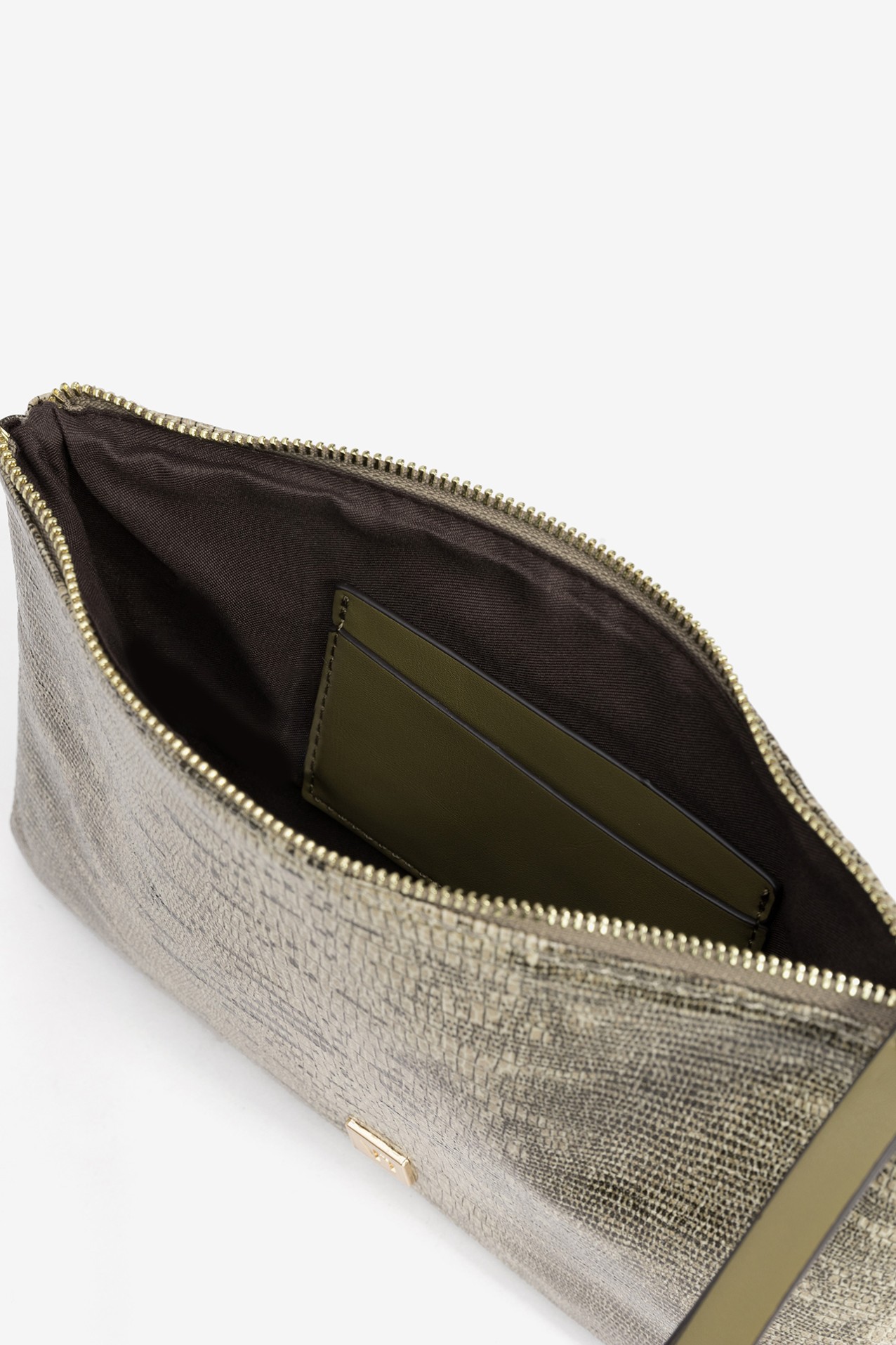 Beige Metallic Coin Purse