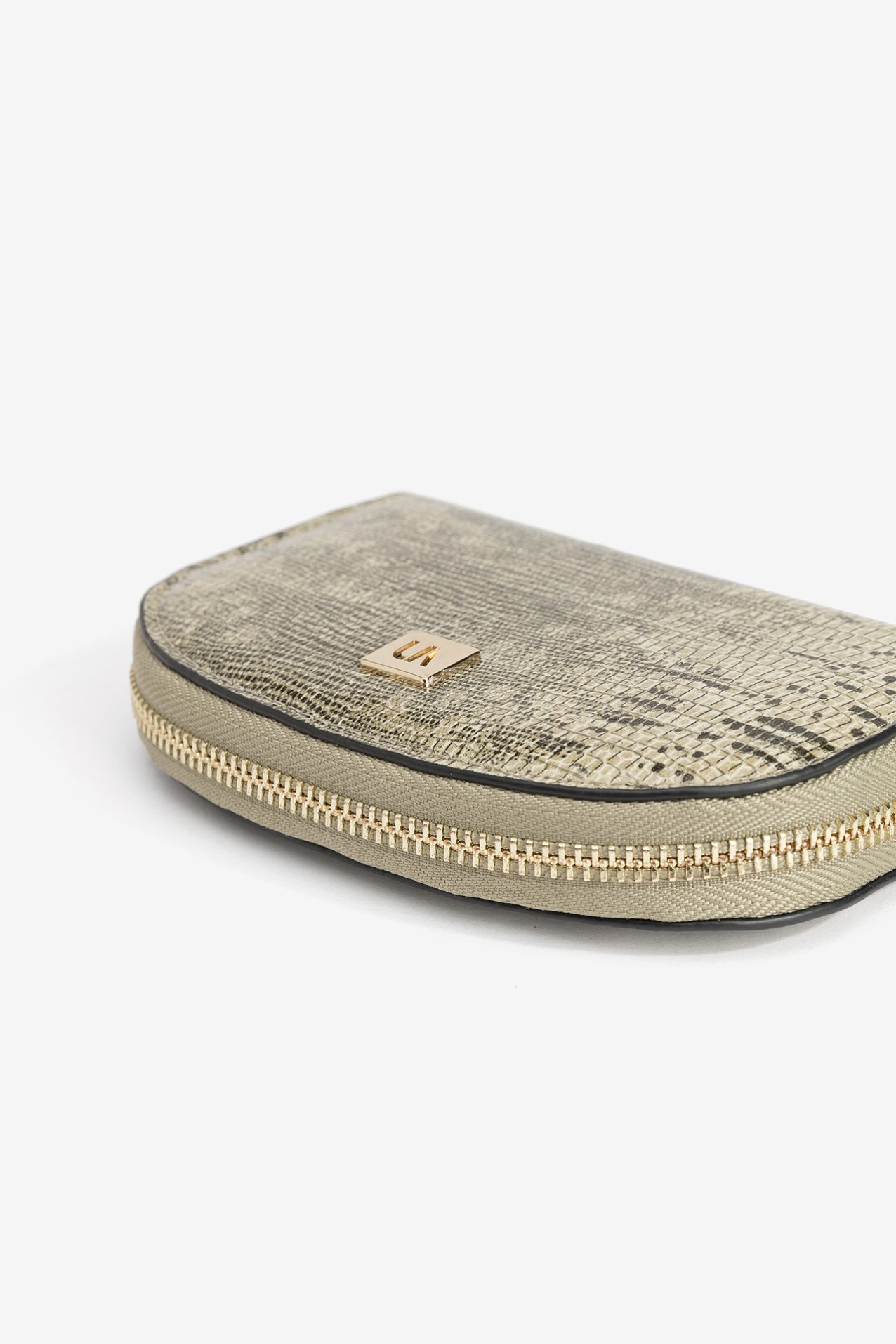 Beige Textured Coin Purse