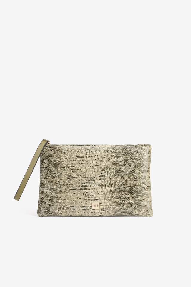 Beige Metallic Coin Purse