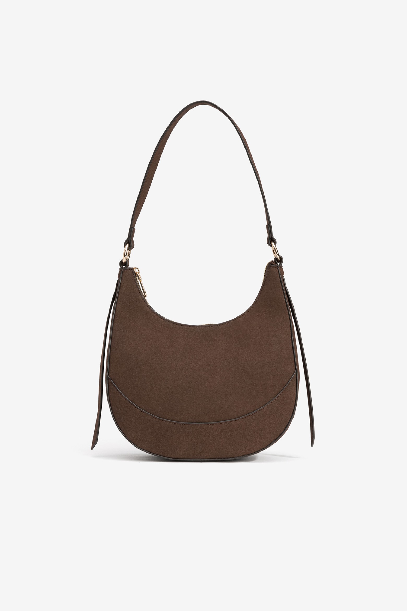 Brown Curved Handbag