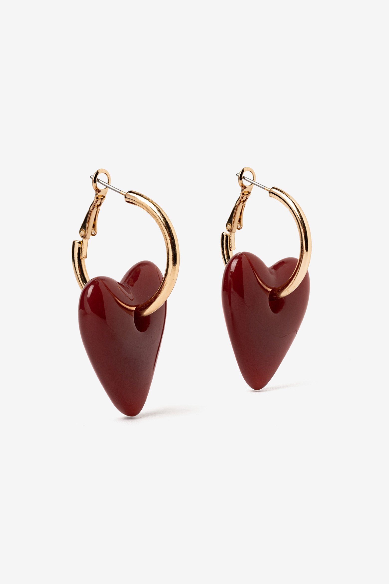 Golden Heart Hoop Earrings
