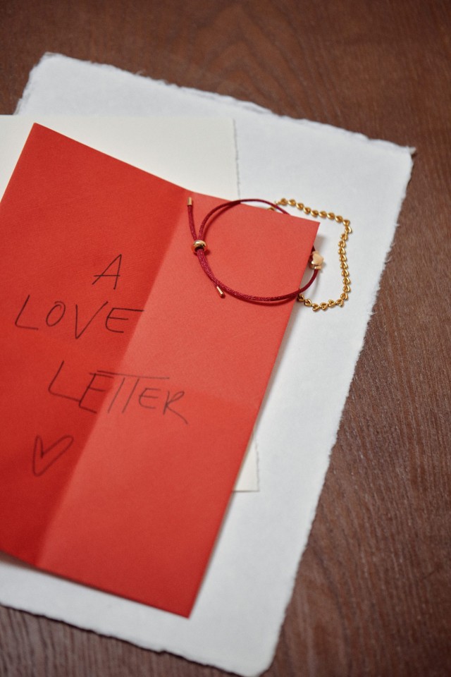 Gold Heart Red Bracelet