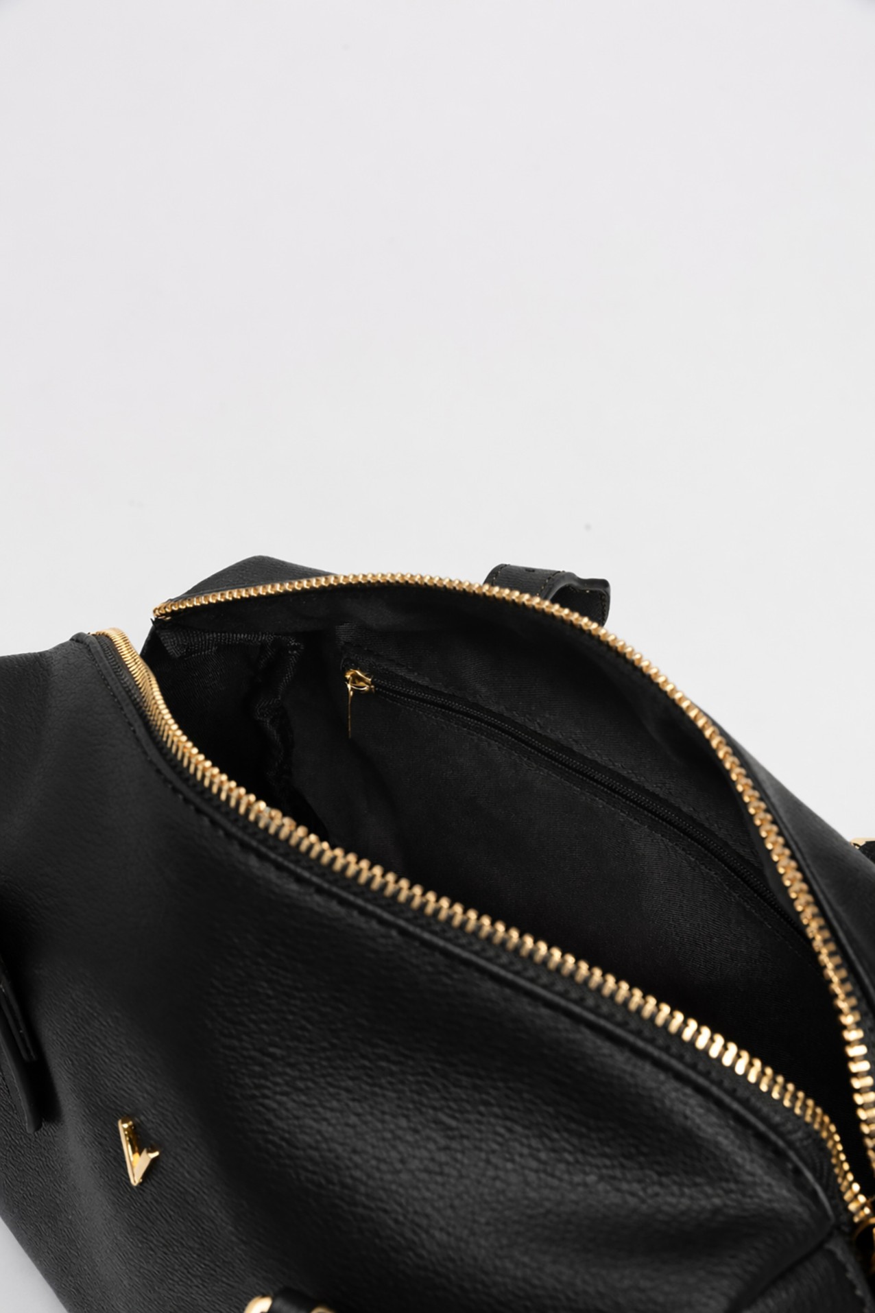 Black Handbag with Gold Details