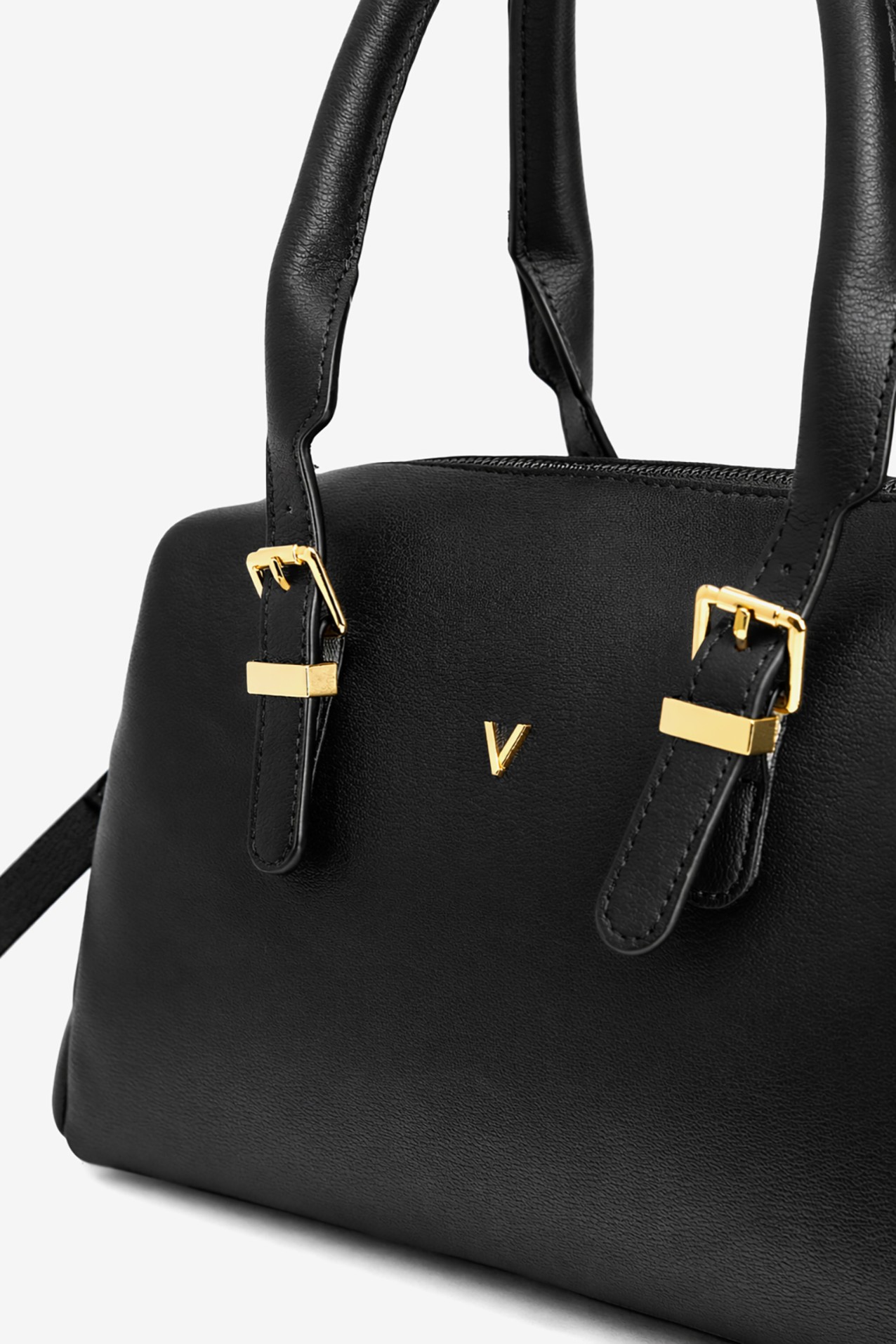 Black Handbag with Gold Details