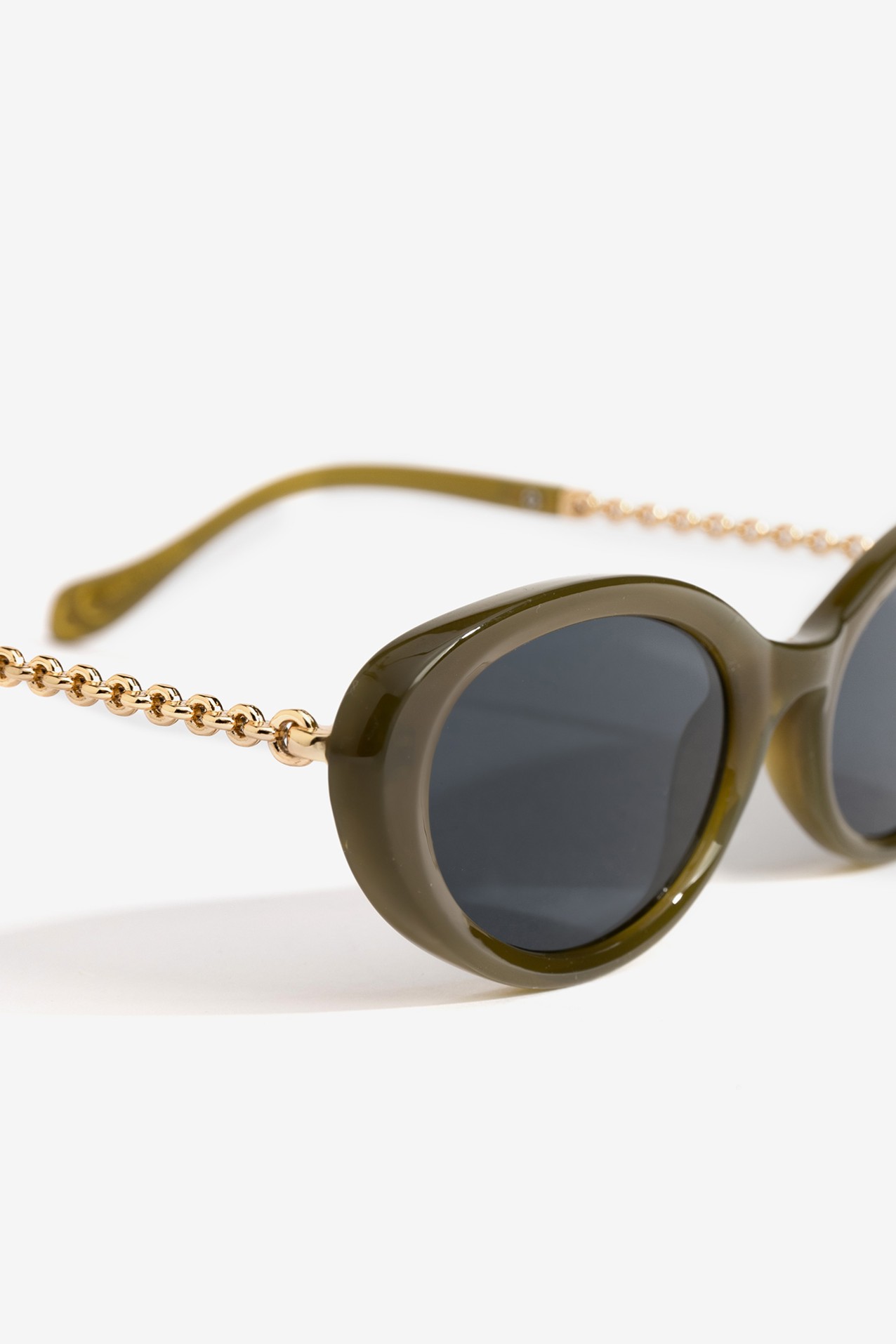 Green Oval Sunglasses