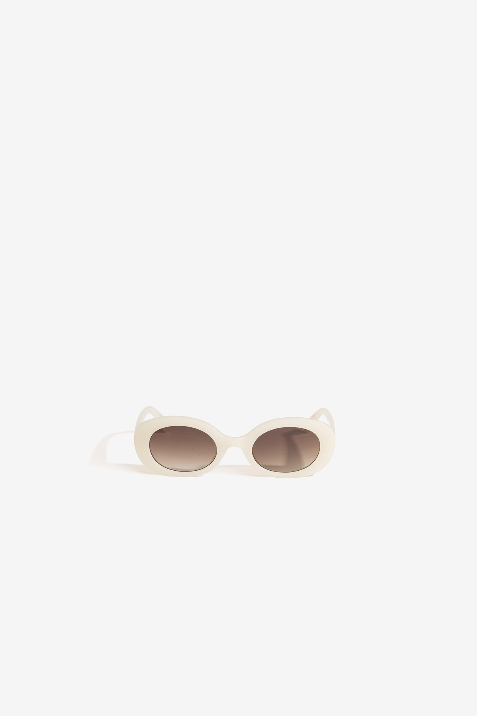 Oval Chunky Sunglasses Beige