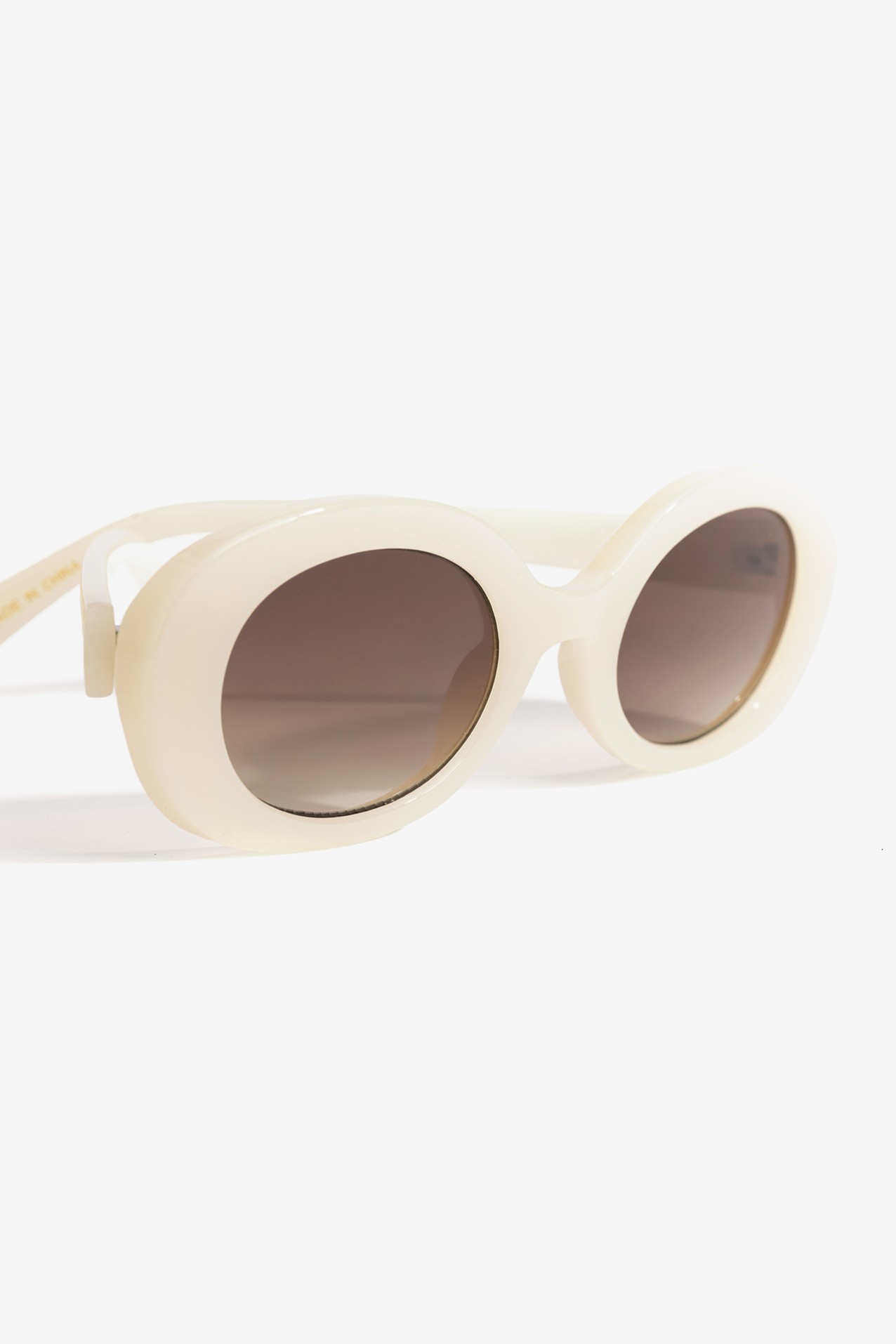 Oval Chunky Sunglasses Beige