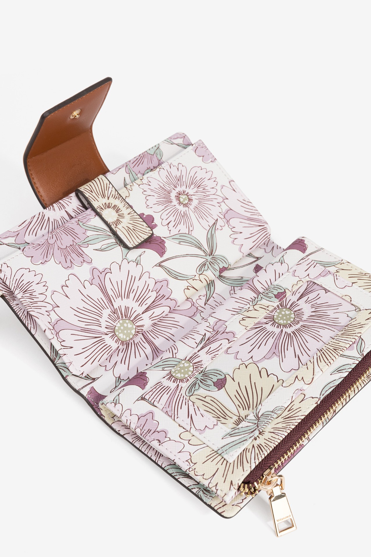 Beige Floral Wallet