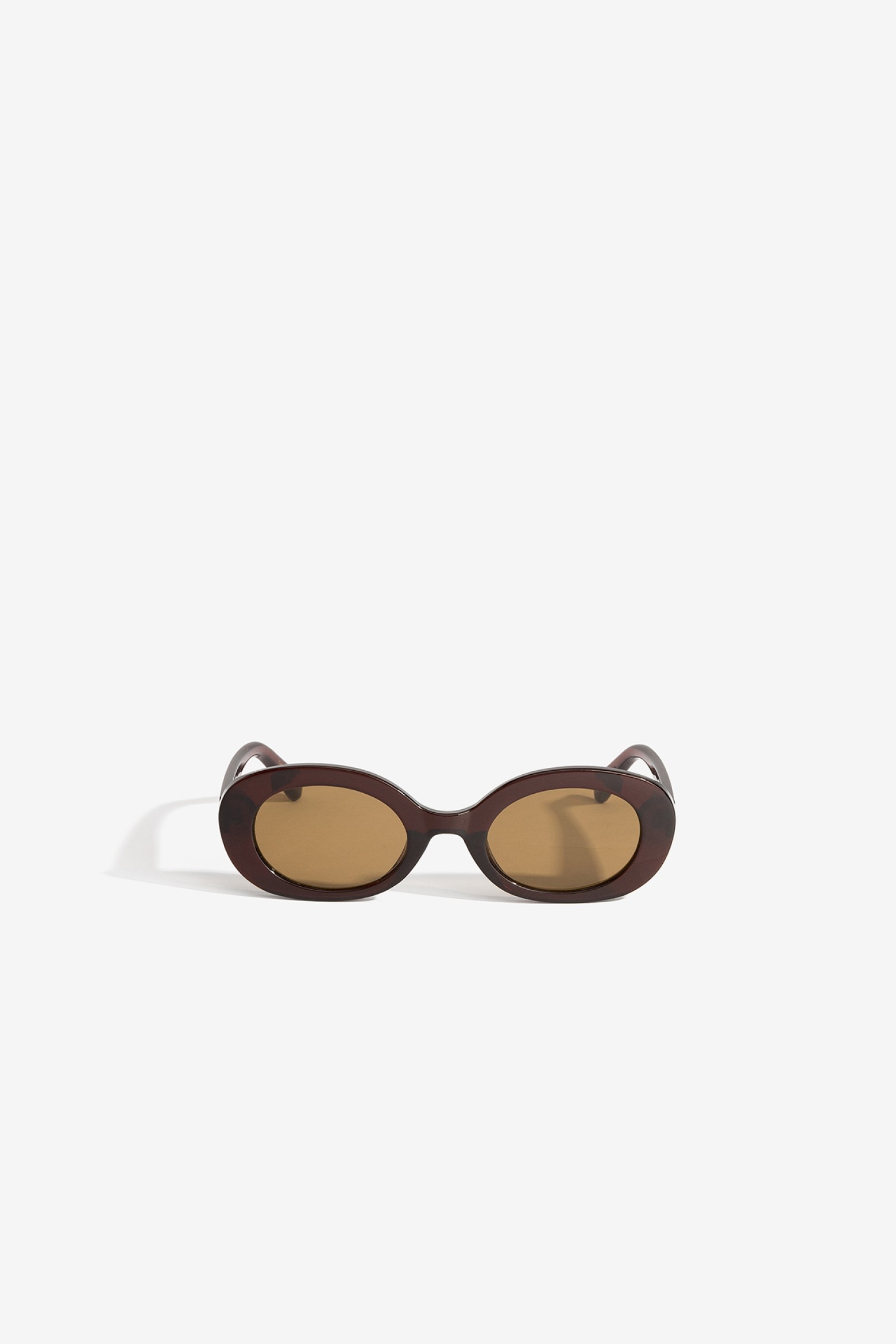 Brown Oval Retro Sunglasses