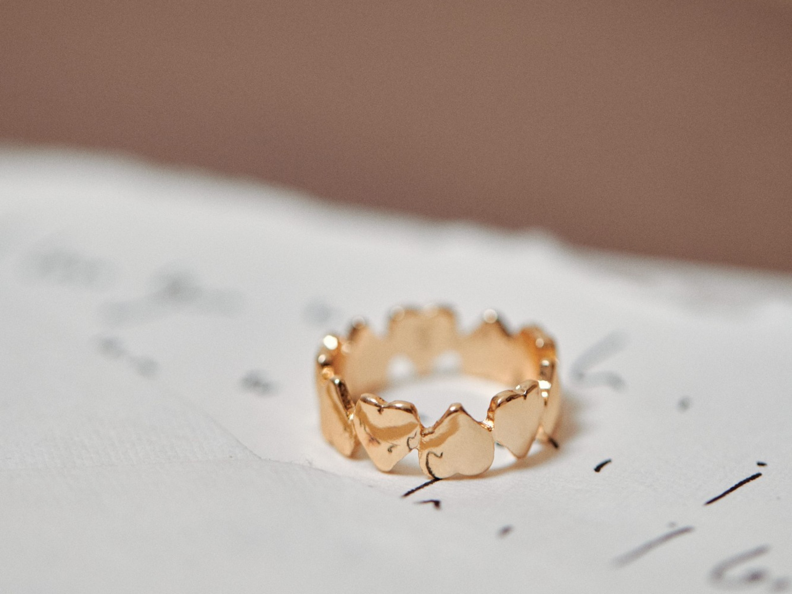 Gold Heart Ring Set