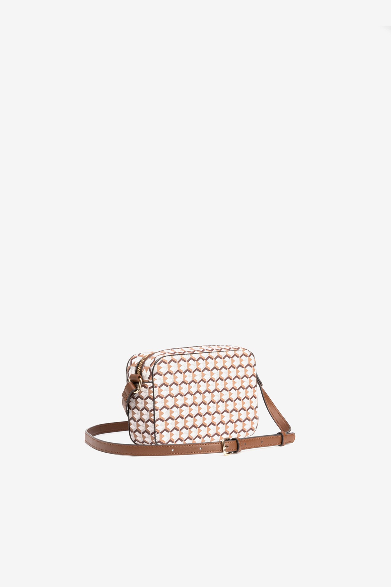 Brown Geometric Shoulder Bag