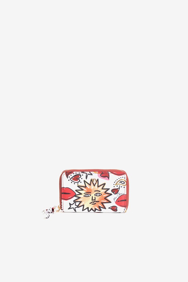 White Wallet With Colour Print