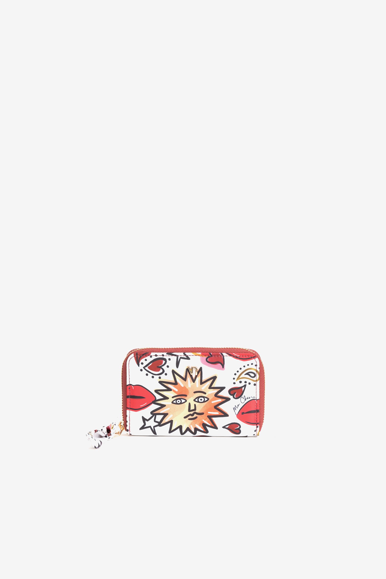 White Wallet With Colour Print