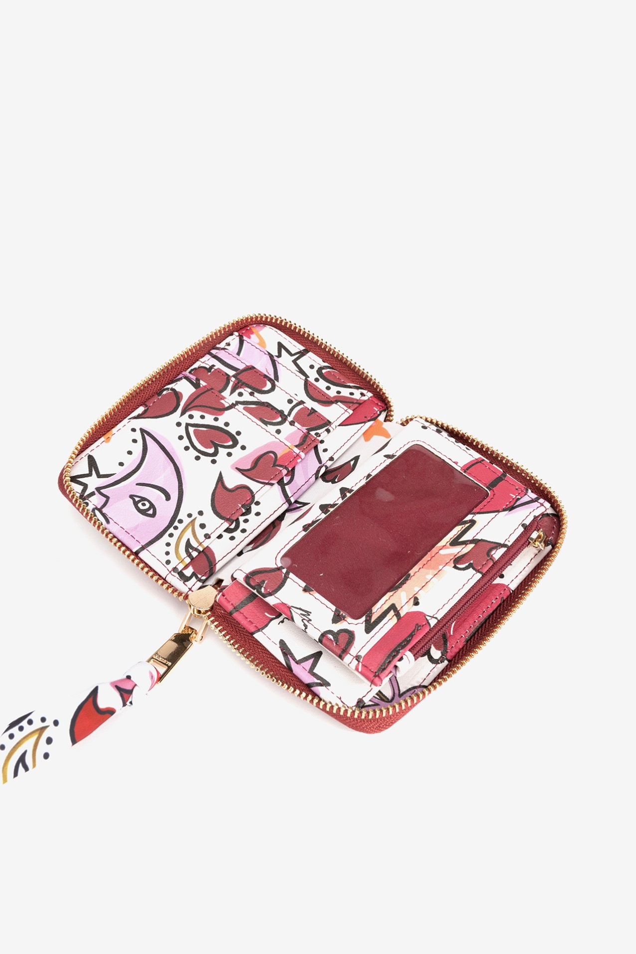 White Wallet With Colour Print