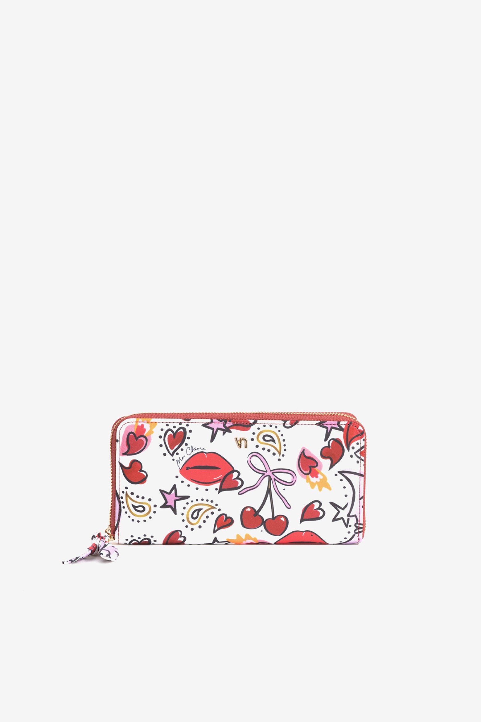 White Fun Print Wallet