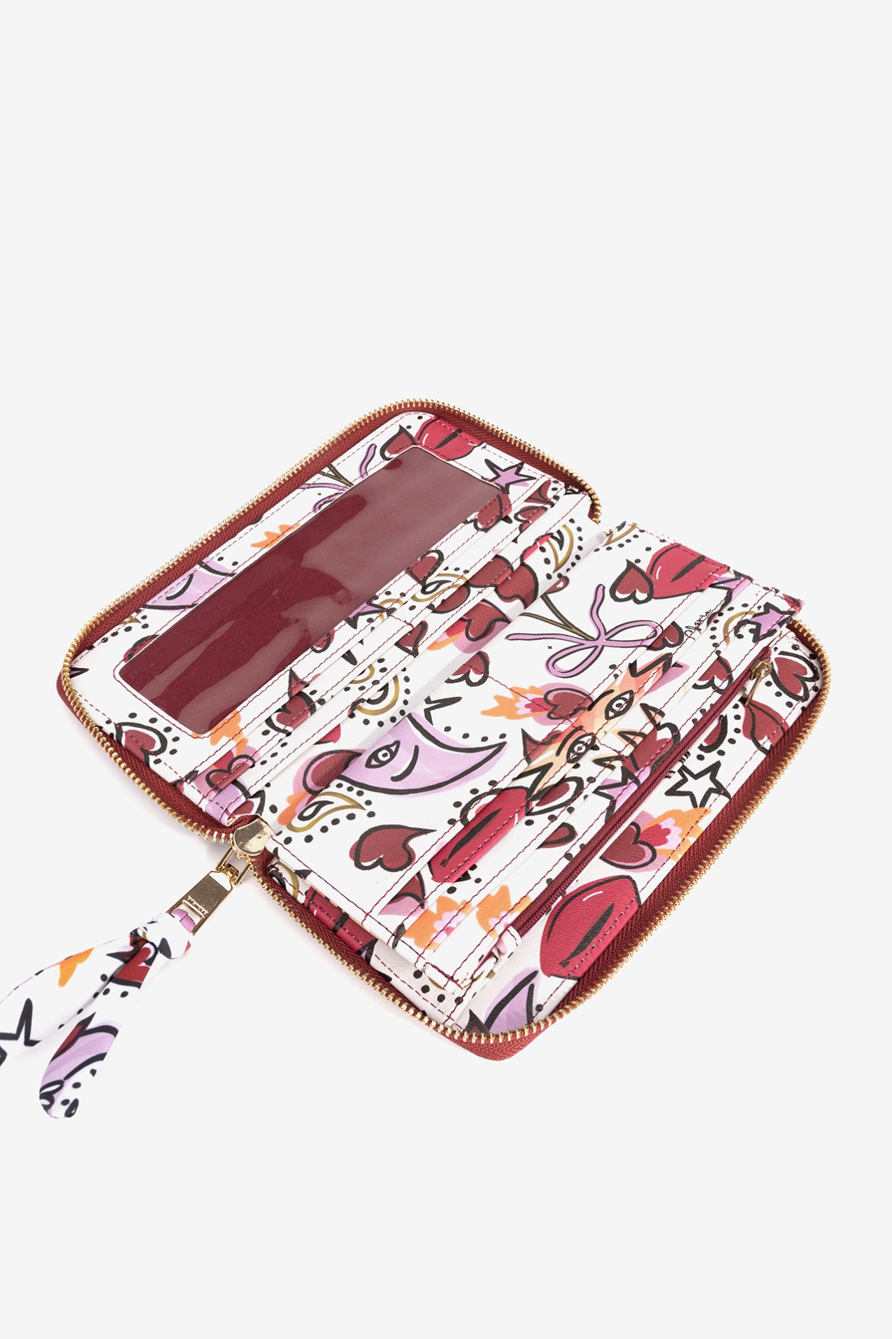 White Fun Print Wallet