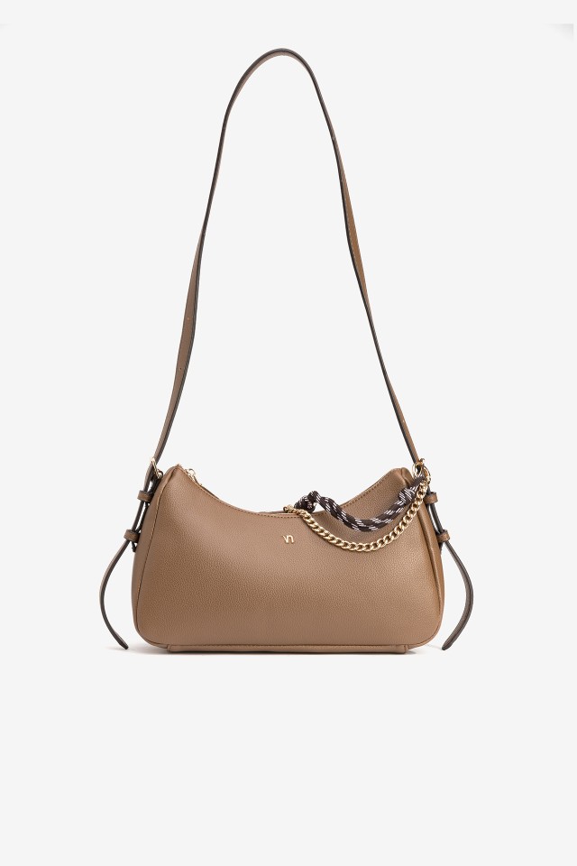 Brown Compact Shoulder Bag