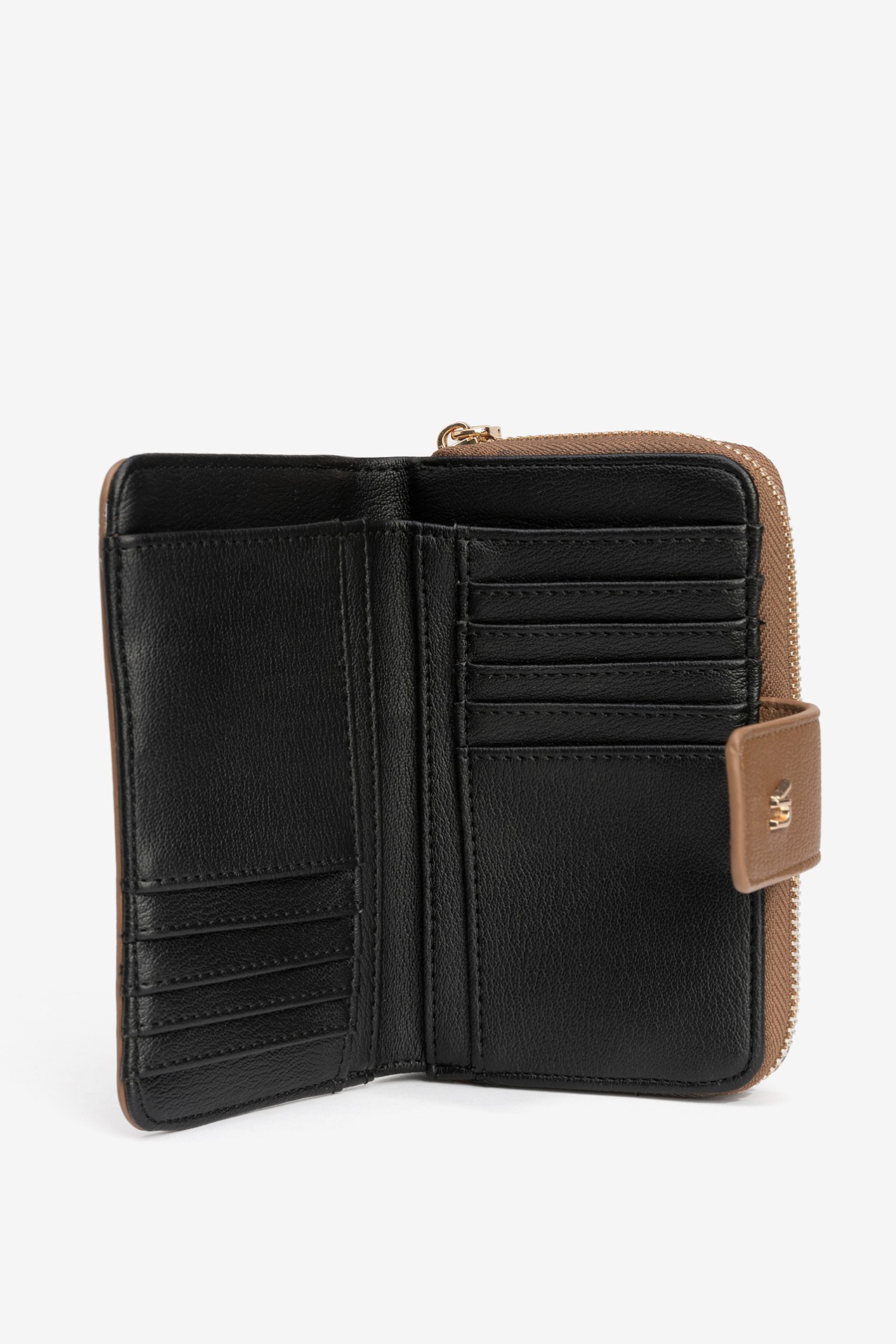 Black and Brown Zip Wallet