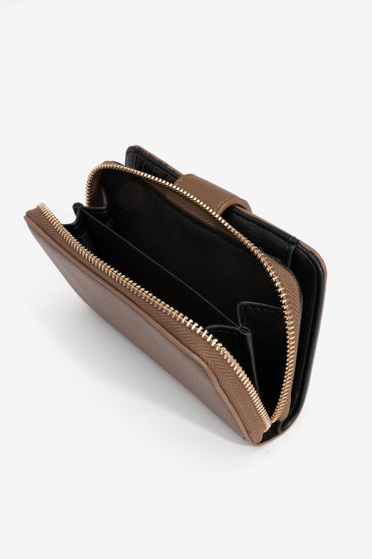 Black and Brown Zip Wallet