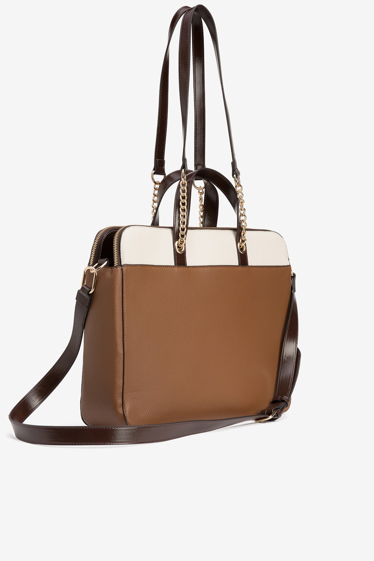 Brown and Beige Wallet Bag