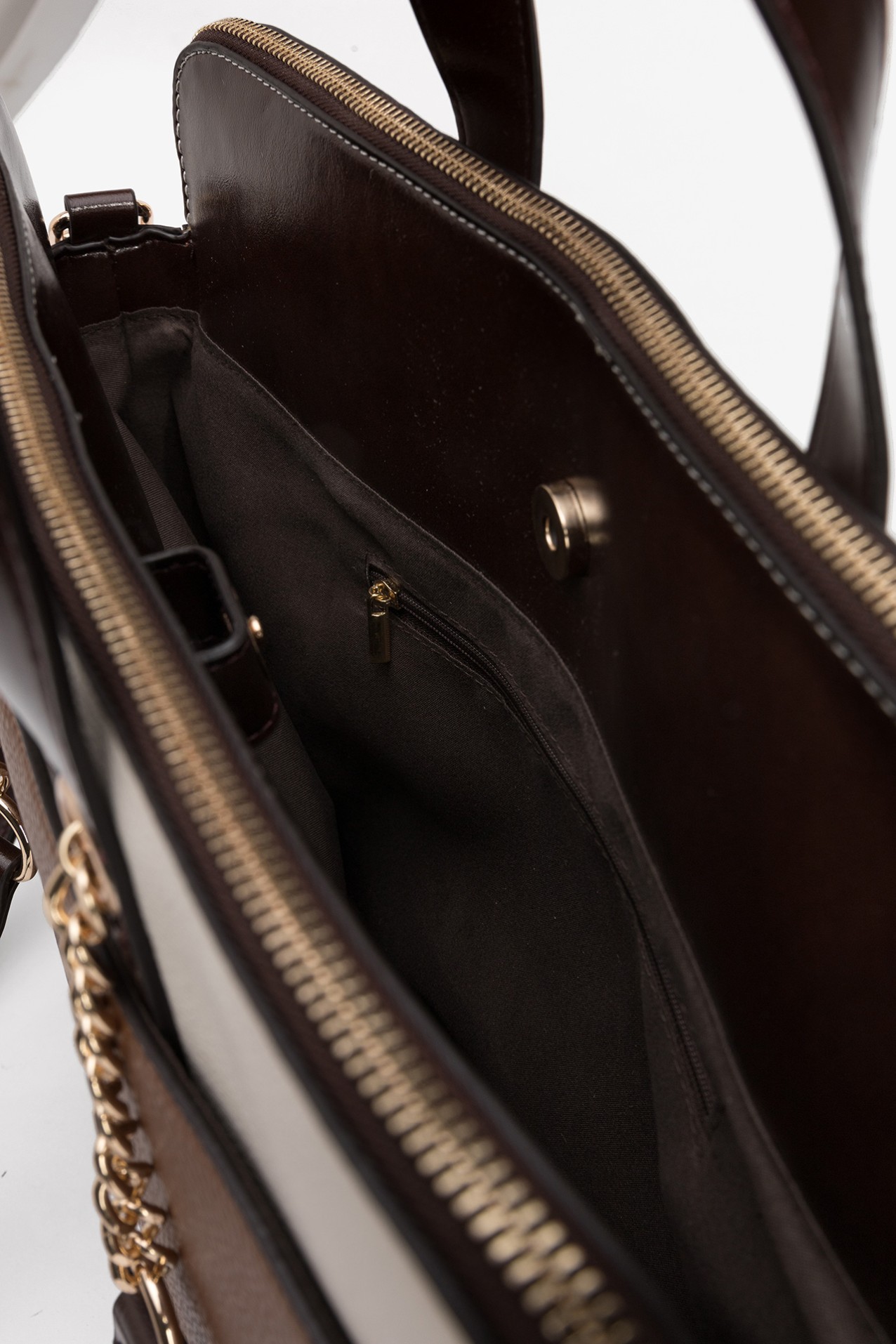 Brown and Beige Wallet Bag