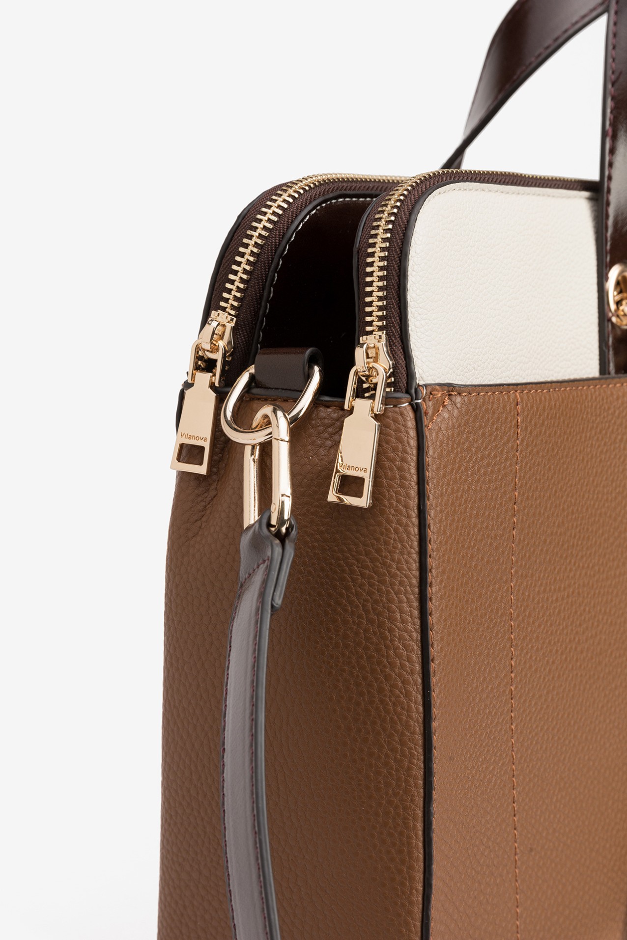 Brown and Beige Wallet Bag