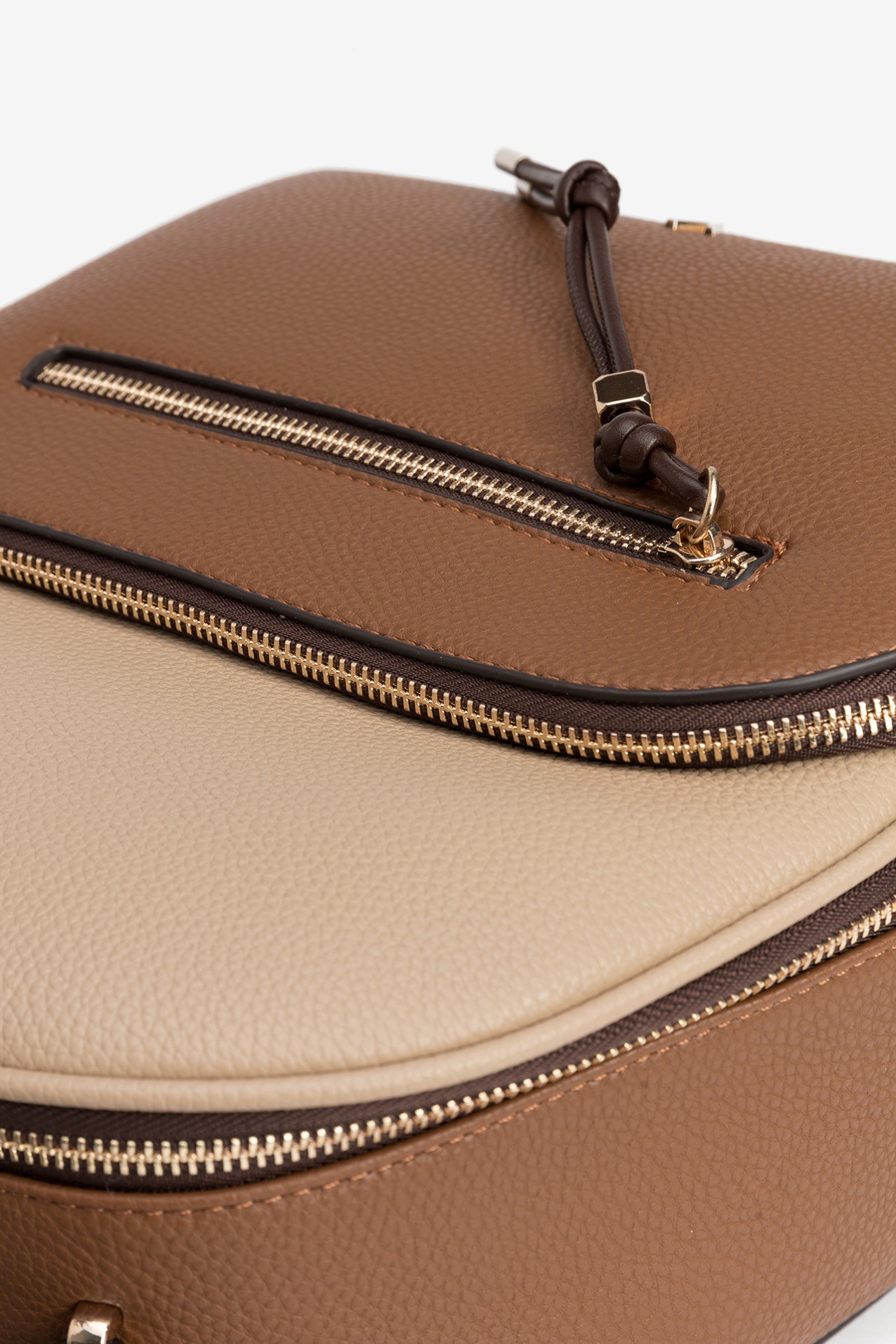 Brown and Beige Mini Backpack