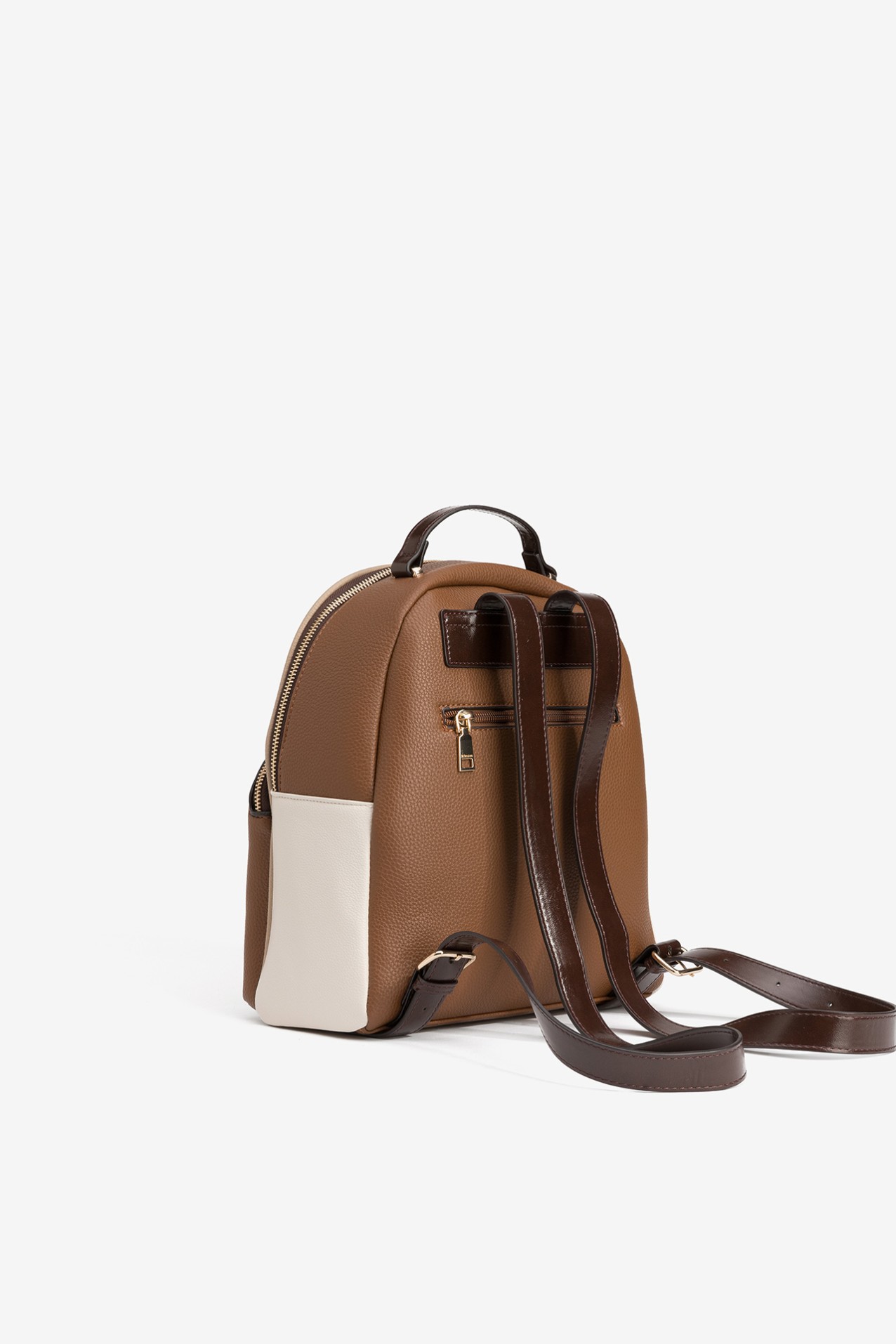 Brown and Beige Mini Backpack