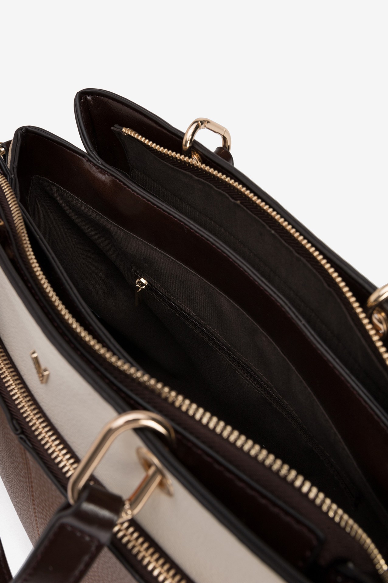 Brown and Beige Handbag