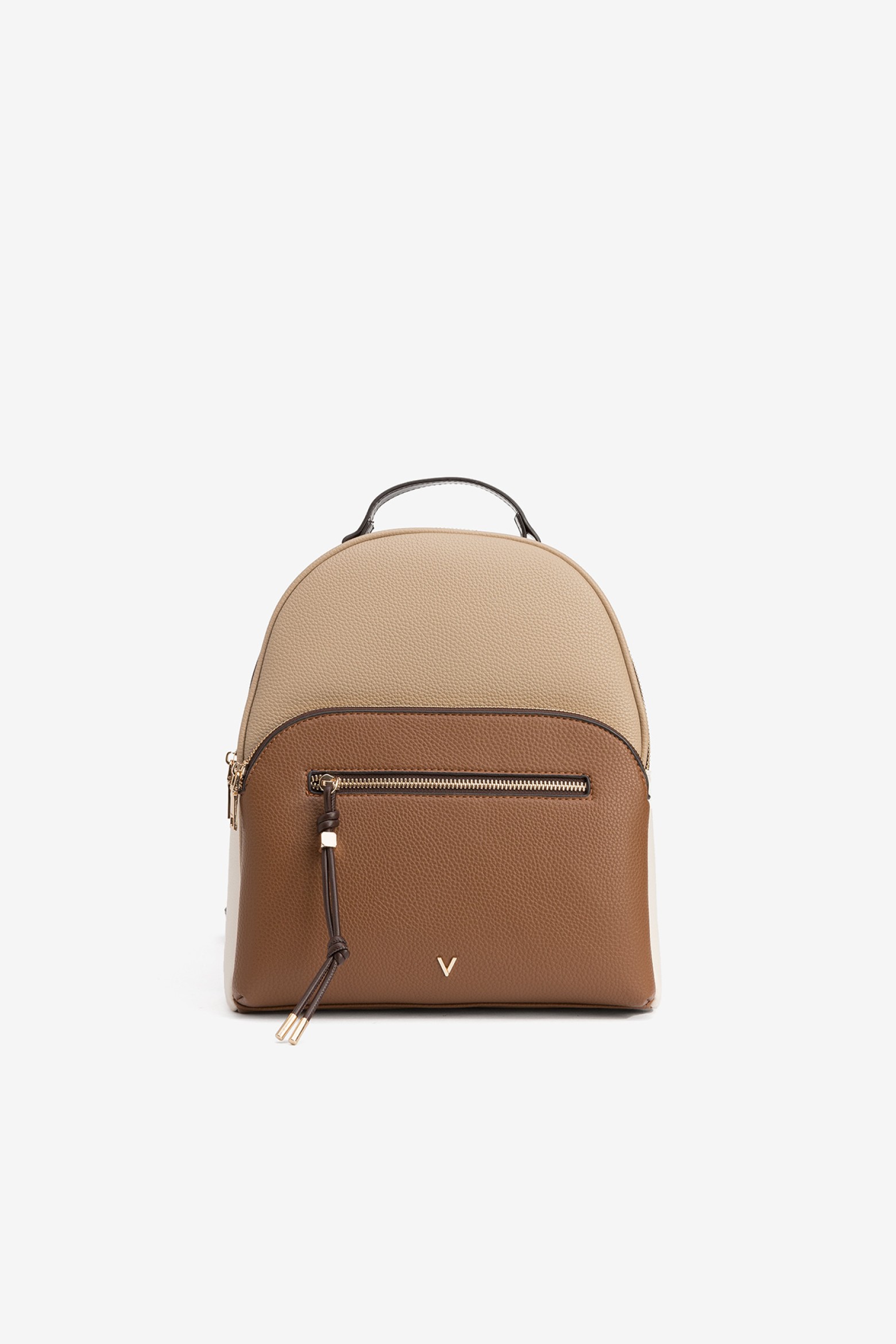 Brown and Beige Mini Backpack