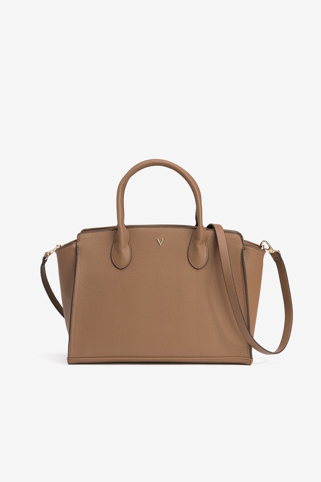 Brown Structured Handbag
