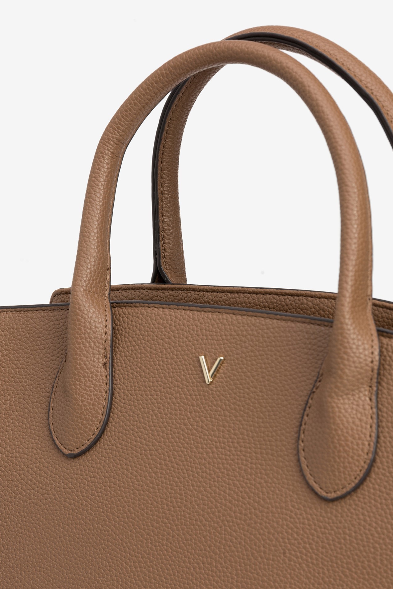 Brown Structured Handbag