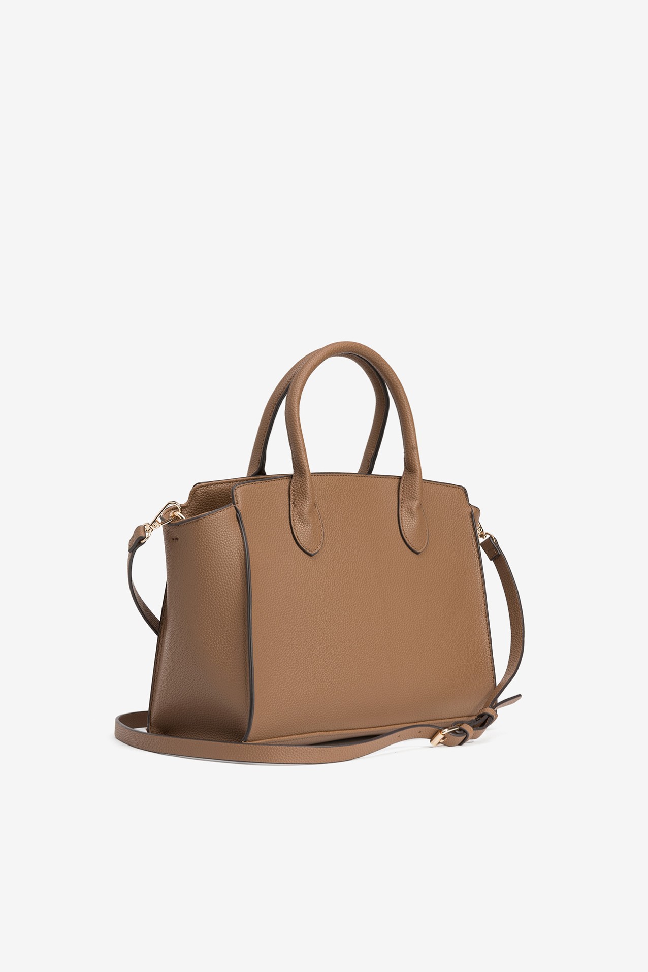 Brown Structured Handbag