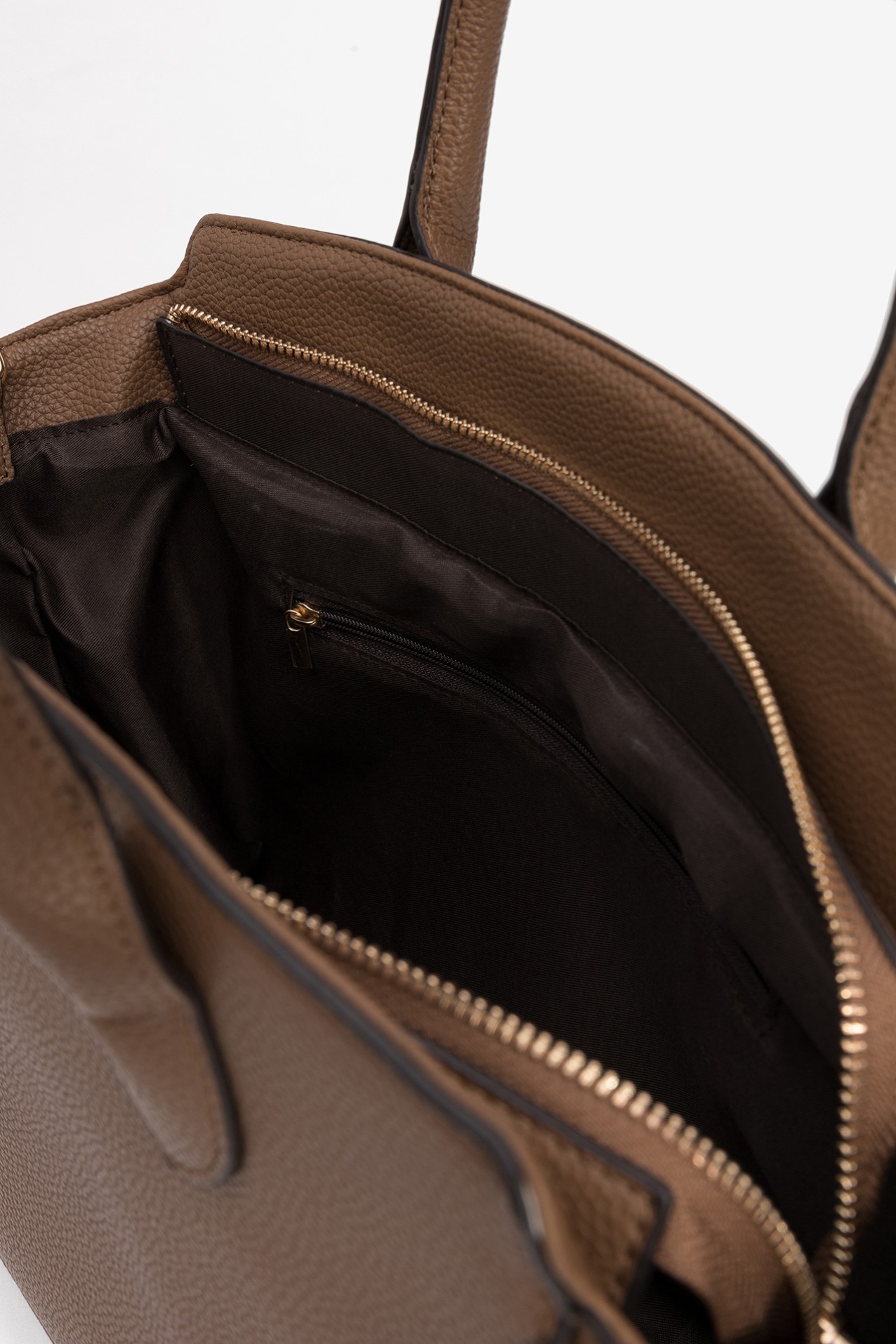 Brown Structured Handbag