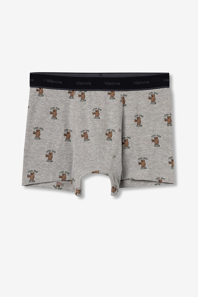 Boxers cinza claro estampados