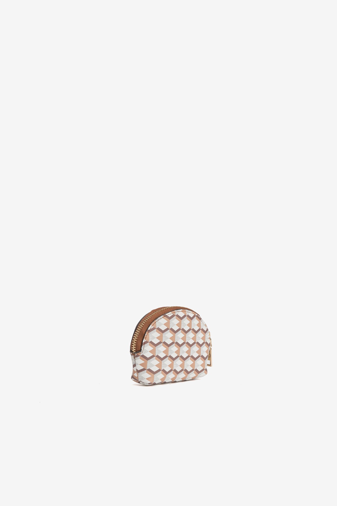 Monedero geom�trico marr�n beige